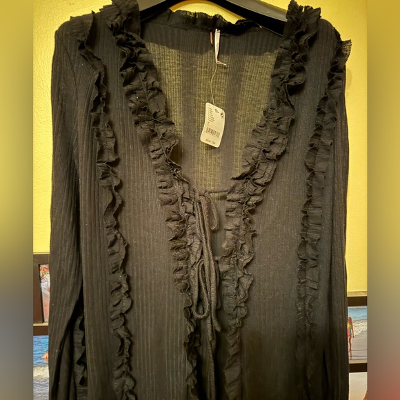 Free People Get It Girl Maxi Top Small BNWT Black - Picture 7 of 12